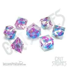 Glassstaff CSDCB16VLTBLM - Violet Bloom Sharp Edge Resin RPG Dice Set