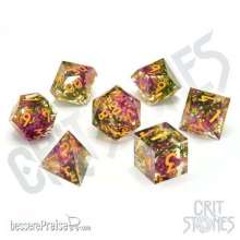 Glassstaff CSDCB18SUNGARDEN - Sunlit Garden Sharp Edge Resin RPG Dice Set