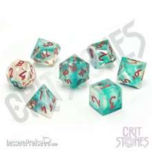 Glassstaff CSDCB19CERUCYC - Cerulean Cyclone Sharp Edge Resin RPG Dice Set