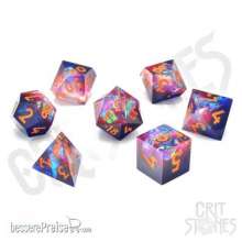 Glassstaff CSDCB1GALACEMB - Galactic Ember Sharp Edge Resin RPG Dice Set