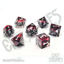 Glassstaff CSDCB21RNGPWRBLK - Rings of Power (Black) Sharp Edge Resin RPG Dice Set