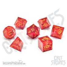 Glassstaff CSDCB24DRGNHRT - Dragonheart Sharp Edge Resin RPG Dice Set