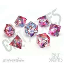 Glassstaff CSDCB9FLRSCNCE - Floralesence Sharp Edge Resin RPG Dice Set