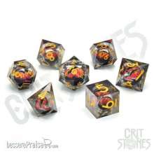 Glassstaff CSDCE6FIREGAZE - Fire Dragon´s Gaze Floating Eye RPG Dice Set