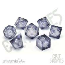 Glassstaff CSDCL14ORBTIDESILV - Orbital Tide (silver ink) Liquid Core RPG Dice Set