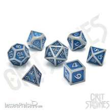 Glassstaff CSDCM15BLUDRGN - Blue Dragonhide Metal RPG Dice Set