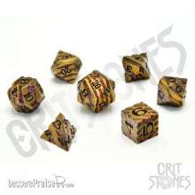 Glassstaff CSDCM21MGSGLDSTN - Magus Goldstone Metal RPG Dice Set