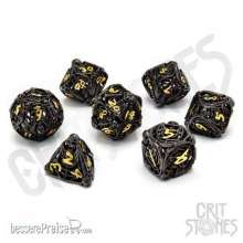 Glassstaff CSDCMH3SLRPRGLD - Soulreaper Gold Hollow Metal RPG Dice Set