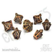 Glassstaff CSDCMH4ELIXRMBRSS - Elixerium Brass Hollow Metal RPG Dice Set