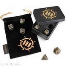 ENHANCE Gaming ENTTDM7500BKEW - ENHANCE Tabletop RPGs 7pc DnD Metal Dice Set with Case and Dice Bag Black