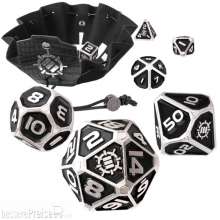 ENHANCE Gaming ENTTDM7520BKEW - ENHANCE Tabletop Collectors Edition 7pc Metal RPG Dice Set Black