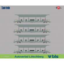 Exact-Train EX25001 - 4-er DC Verladewagenset 1 BLS Autoverladezug 1 Talbot (4x Verladewagen Sdt) (exklusiv für KML und Niederlande)