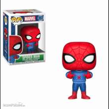 Funko FK33983 - Marvel Comics POP! Marvel Holiday Vinyl Wackelkopf-Figur Spider-Man (Ugly Sweater) 9 cm