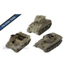 Gale Force Nine Boardgame GFNWOT75 - U.S.A. Tank Platoon (M4A1 Sherman (76mm), M7 Priest, M18 Hellcat)