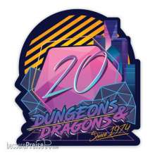 Glassstaff GSST14RETROD20 - Holographic Retro D20 Sticker