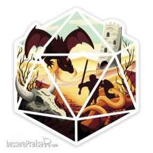 Glassstaff GSST1DRNGD20 - Dragon D20 Sticker