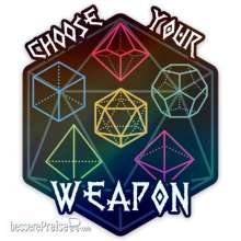 Glassstaff GSST33CHYWPN - Choose Your Weapon Sticker