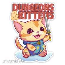 Glassstaff GSST38DNGKTTN - Dungeons & Kittens Sticker