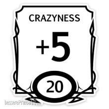 Glassstaff GSST45STTCRZY - Stat Block Crazy Sticker