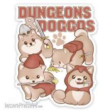 Glassstaff GSST6DNGDGGO - Dungeons & Doggos Sticker