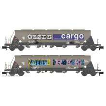 Hobbytrain H23478 - 2er Set Silowagen Taggnpps SBB Cargo, Ep.VI, Graffiti - Lemke