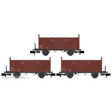 Hobbytrain H24301 - 3er Set offene Güterwagen Fbkk SBB, Ep.IV