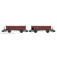 Hobbytrain H24351 - 2er Set offene Güterwagen L6 SBB, Ep.III, Holz-Ausführung