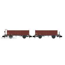 Hobbytrain H24352 - 2er Set offene Güterwagen L6 SBB, Ep.IV, Stahl-Ausführung