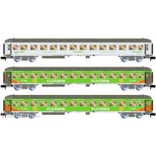 Lemke Collection LC95004 - Flixtrain Set 4 3er Set Personenwagen Bimz 264, Ep.VI - Lemke