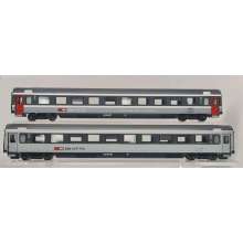 Lemke Collection LC97024 - 2er Set Personenwagen SBB, Ep.V, Set 3, EC96/97 IRIS - Lemke