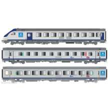 L.S. Models LS41232AC - 3er Set Personenwagen VU+VTU SNCF, Ep.VI, TER AURA, AC - Lemke