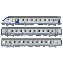 L.S. Models LS41234DC - 3er Set Personenwagen VU+VTU SNCF, Ep.VI, TER PACA - Lemke