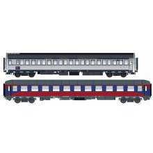 L.S. Models LS46047 - 2tlg. Set WLAB AB30/P Inox-bl. Streifen TRI/Bvcmbz blau/rot - Lemke