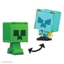 Mattel MATTHTL46 - Minecraft Flippin Actionfigur Creeper & Geladener Creeper