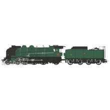 REE Modeles MB-132 - 2-231 K 4 BOULOGNE depot, double smoke stack, large smoke deflectors, Bi-Compound air pump, ACFI preheating, 38m³ tender, Green, red fillets Era III - ANALOG DC