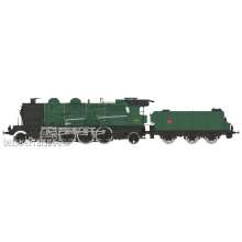 REE Modeles MB-160 - 141 D 318 + Tender 25 A 285 Green & Black BADAN SNCF Era III - ANALOG