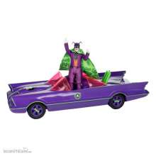 McFarlane Toys MCF15017 - DC Retro Actionfigur und Fahrzeug Batman 66 Batmobil with Joker (Gold Label)