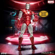 Mezco Toys MEZ76492 - Marvel Actionfigur 1/12 Iron Man (Silver Centurion Edition) 16 cm