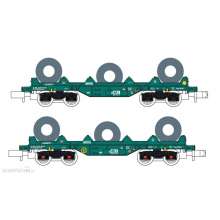 MF Train MF33035 - 2er Set Coilwagen Shmmns B-Cargo, Ep.V-VI, grün - Lemke