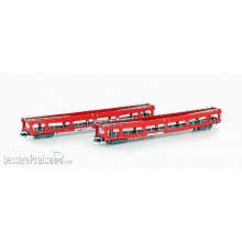 Lemke Collection MF33309 - 2er Set Autotransportwagen DDm 916 DB Autozug, Ep.VI, rot - Lemke