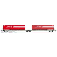 REE Modeles NW-186 - Twin car Sdggmrs AAE Hupac Intermodal + 2 trailers LAHAYE – Era V-VI