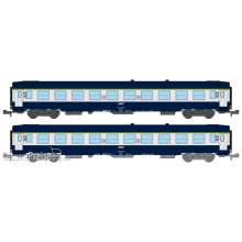 REE Modeles NW-189 - SET of 2 UIC SLEEPING CAR, Low roof, framed logo, Blue TEN color Era IV