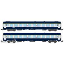 REE Modeles NW-193 - SET of 2 UIC SLEEPING CAR, Low roof, logo nouille, Blue TEN color Era V