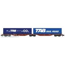 REE Modeles NW-206 - Sggmrss 90 wagon TOUAX + 2 Swap bodies “TAB - de CO2 + TAB RAILROAD” – Era V-VI