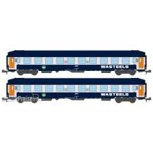 REE Modeles NW-215 - SET of 2 UIC SLEEPING CAR, High roof Blue WASTEELS, Y16 Bogies, Era IV-V