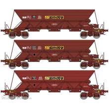 REE Modeles NW-269 - Set of 3 EX hoppers wagons « SIMOTRA », modern logo, SNCF Era V