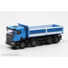 OLM Design OLM128 - Scania P 8x2 Kipper mit Stahlpritsche hellblau/weiß