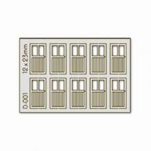 Proses PD-001 - 10 Stk. Tür mit Doppelfenster 12X23mm H0/00