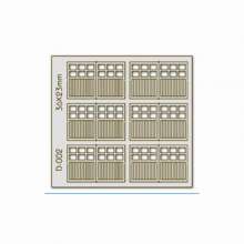 Proses PD-002 - 6 Stk. Garagendoppeltür, je Türhälfte 6 Fenster, 36 x 23 mm H0/00