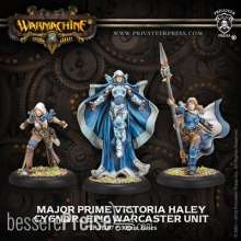 Warmachine PIP31107 - Cygnar Major Prime Victoria Haley Unit (3) Resin